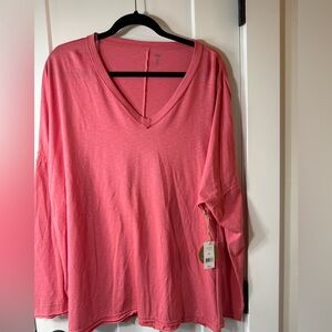 Women's Orange V-Neck Top